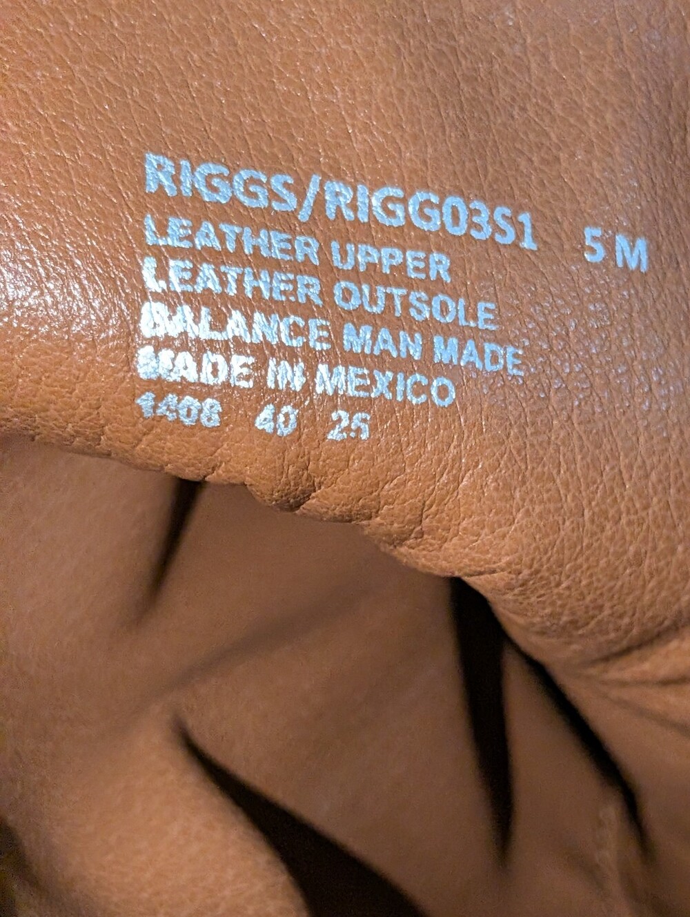 NEW RIGGS/ RIGH0352 Cognac Leather Boots SIZE 5 M - Picture 10 of 10
